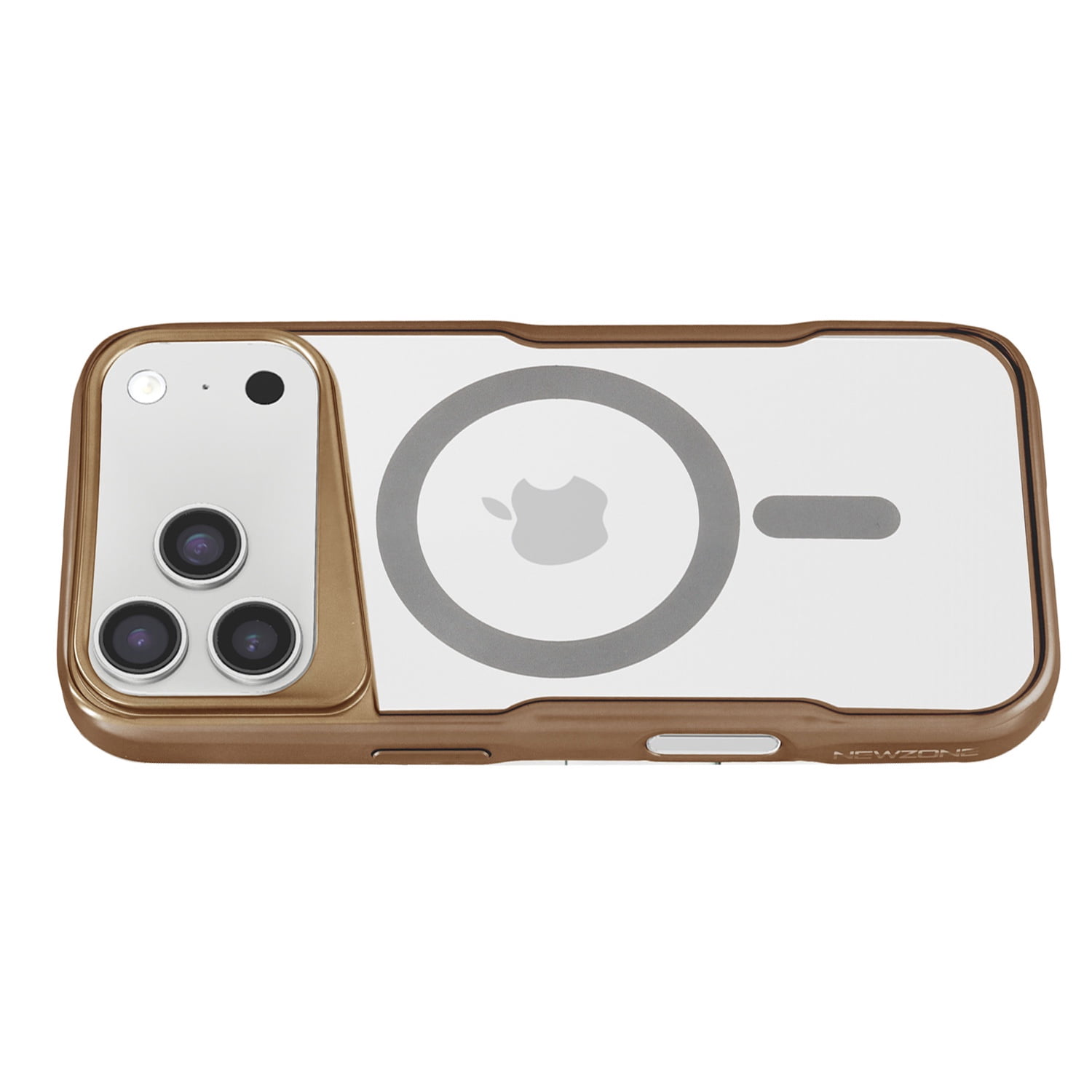 Transparent Slim Magnetic Cover for iPhone 17 Pro Max - Gold