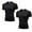 Black*2, variant on YUSHOW 2 Pack Mens Compression Shirts Short Sleeve Athletic Cool Dry Workout T Shirt Size L