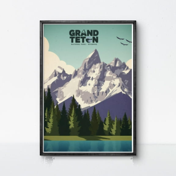 369 Prints grand Teton National Park Poster Wyoming Wall Art Mountain Print Us National Park Print Nature Landscape Poster Tetons Decor UNFRAMED, 8x12