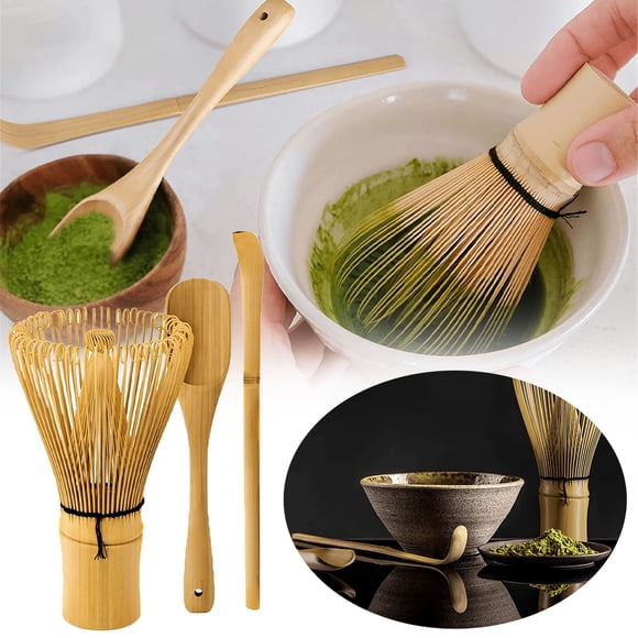 Oleegame 1PC Produce Storage Matcha Whisk Set Matcha Whisk Traditional Scoop Tea Spoon. Handmade From Natural Pink