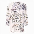 thumbnail image 4 of Paguaki Womens Floral Print 3/4 Sleeve Tunic Top Crewneck Blouse Soft Breathable Lightweight Casual Everyday T Shirts, 4 of 5
