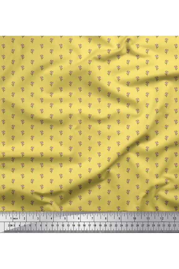 Viscose Chiffon Fabric Leaves & Floral Shirting Decor Fabric Printed Yard 42 Inch Wide