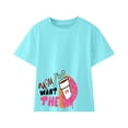thumbnail image 1 of Gibobby Blusas Elegantes Mamá, la camisa para niños pequeños, niñas, último nervio, regalo del día de las madres, camisa de moda sólida para niños, camiseta para niños（Aqua， 5-6 Años), 1 of 5