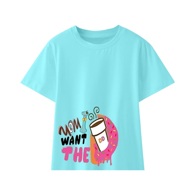 Gibobby Blusas Elegantes Mamá, la camisa para niños pequeños, niñas, último nervio, regalo del día de las madres, camisa de moda sólida para niños, camiseta para niños(Aqua, 5-6 Años)
