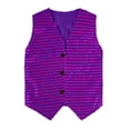 thumbnail image 2 of PMVFHDE Veste de Danse à Paillettes pour Enfants pour Performance sur Scène et Fête de Rue Violet, 6-7 Ans, 2 of 5