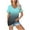 Blue, variant on Teissuly Womens Fashion Gradient Color V-Neck Short Sleeve T-shirt Tops Blouse