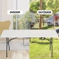 thumbnail image 3 of 4 FEET/ 6 FEET Folding Table with Locking Mechanism, Heavy-Duty & Lightweight Portable Outdoor Table for RV Life, Camping, Dining, Outdoor Events and Parties - White, 3 of 9