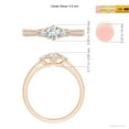thumbnail image 4 of ANGARA Natural Prong-Set Diamond Three Stone Ring in 14K Rose Gold for Women (Size-4.6mm| Color-G| Clarity-VS2) | April Birthstone, Anniversary, Jewelry Gift for Women | Natural Diamond Ring, 4 of 9