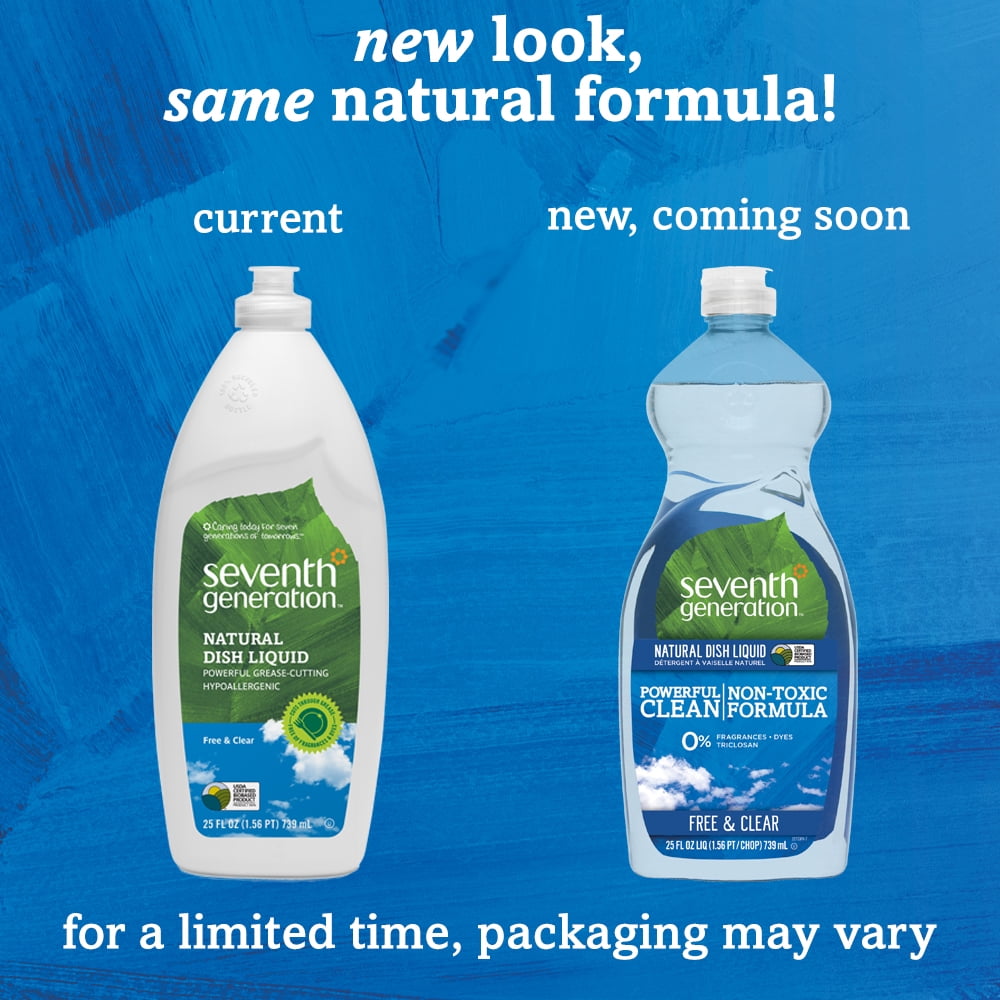 Seventh Generation Dish Liquid, Free & Clear, 25 FL Oz