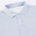 thumbnail image 4 of Men's Polo Shirts Short Sleeve Print Moisture Wicking Button Collared Top Classic Comfort Golf Shirts for Men A White L, 4 of 4