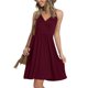 thumbnail image 2 of Mini vestido de vacaciones sin mangas con cuello en V informal sólido de verano para mujer a la moda Fridja  hjkh6568, 2 of 8