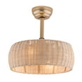 thumbnail image 2 of 17.7inch Rattan Ceiling Fan with Light, 18in Bamboo Fandelier 6-Speed Rattan Caged Ceiling Fan with Lights Remote Control, Wicker Ceiling Fan Boho Woven Caged Ceiling Fan Light, 2 of 11