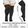 thumbnail image 2 of DOVACKA Plus Size Thigh High Socks for Women, Extra Long Knit Cotton Striped Over Knee Leg Warmers, Breathable Stretchy, Great for Halloween Costume & Cool Weather, 2 of 6