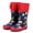 Navy Car, variant on Kids Warm Lined Rain Boots With Drawstring – Waterproof Rubber Rain Boots For Boys, Non-Slip Wellies With Car & Truck Pattern
