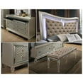 thumbnail image 4 of Champagne Beige Faux Leather Vanity Bench with Acrylic Legs, 4 of 4