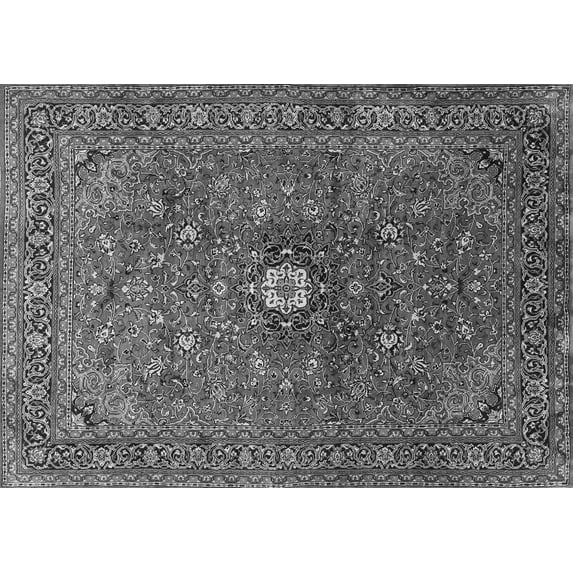 Ahgly Company Indoor Rectangle Medallion Gray Traditional Area Rugs, 3' x 5'