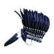 thumbnail image 5 of Tocado de plumas indio para festivales, juegos de rol, disfraces, accesorios para fotos, cómodo azul, 5 of 9