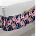 thumbnail image 2 of Flower Bed Skirt, Blooming Flowers Composition Pink Toned Lilies Ornamental Spring Flourish Pattern, Elastic Bedskirt Dust Ruffle Wrap Around for Bedding Decor, 4 Sizes, Multicolor, by Ambesonne, 2 of 2