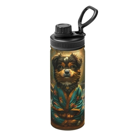 

Ocsxa Creekside Meditating Puppy Print 18oz Stainless Steel Water Bottle Unisex Water Bottle Insulated Sports Water Cup Flask for Cold Water Drinks/Sports/Travel/Car/School