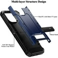 thumbnail image 3 of for iPhone 13 Pro Case Built in Kickstand Heavy Duty Dual Layer  Grade Drop Protection Case，for Women and Men-Dark Blue, 3 of 6