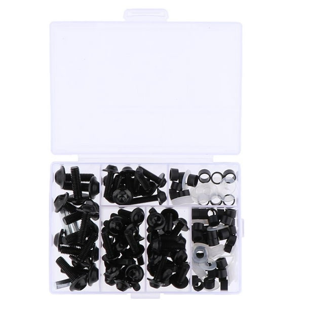 Kit de arandelas y tuercas para carenado completo de motocicleta universal Negro