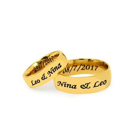 Personalized Stainless Steel Couples Gold Tone Spinner Ring for (Best Couple Ring Design)
