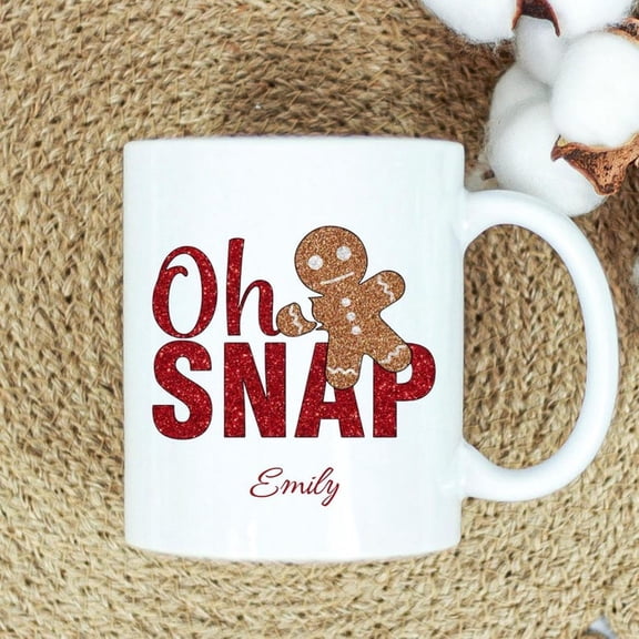 Oh Snap CH1Ristmas Mug, Funny Gingerbread Mug, H1oliday Coffee Cup, Cute CH1Ristmas Gift, Funny oa Cup