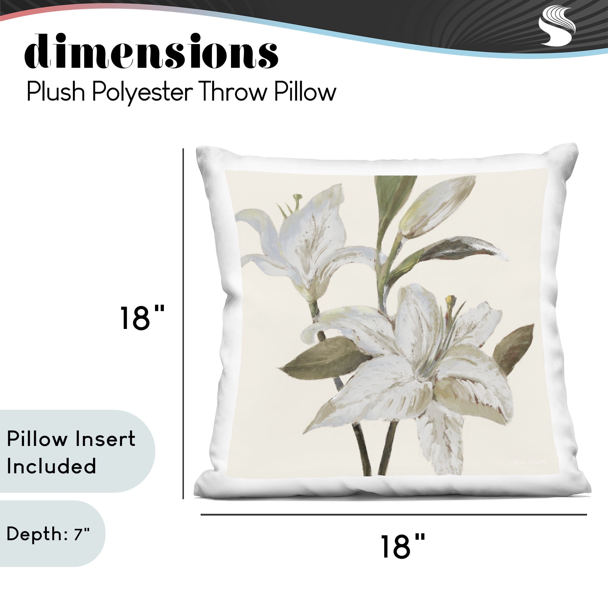 Stupell Industries Neutral Lilies at Dawn Decorative Printed Throw Pillow, design by Lanie Loreth