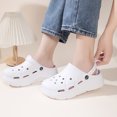 thumbnail image 3 of Rokment Platform Chunky Clogs Garden Shoes for Women with Back Straps Beach Summer Casual Wide Width Closed Toe Arch Support Non Slip Gardening Work Barefoot Water Sandals White Size 7.5, 3 of 6