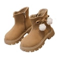 thumbnail image 4 of Children's Winter Solid Color Cropped Leather Boots British Style Boots, 4 of 7