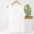 thumbnail image 2 of Taqqpue Plus Size Tank Tops for Women Summer Sleeveless Crew Neck Casual T Shirts Button Solid Ribbed Loose Top Lightweight Blouse XL-5XL, 2 of 7