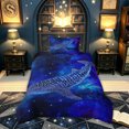 thumbnail image 3 of meiyoeat Space Shark Twin Duvet Cover for Kids Boys Girls, Dreamy Galaxy Star Animal Twin Bedding, Navy, Blue Reversible, 2 Pieces, 1 Duvet Cover and 1 Pillowcase, 3 of 6