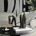 thumbnail image 4 of DZORUN Thinker Decorative Bookends Non-Slip Book Holder Book Ends for Shelves Living Room Office Home Decor Resin 2Pcs, 4 of 9