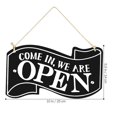 thumbnail image 4 of Wooden Open and Closed Two Sided Sign with Rope for Hanging Vintage Business Sign (Black), 4 of 5
