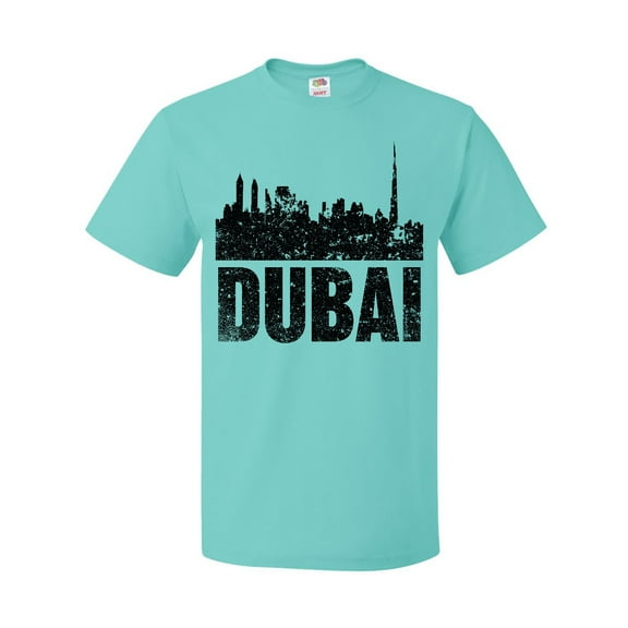 Inktastic Dubai City Skyline with Grunge T-Shirt