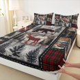 thumbnail image 3 of Manfei Bear Wolf Deer 4-Piece Full Size Sheets for Children Teens,Jungle Animal Wildlife Bed Sheets,Abstract Retro Plaid Lightweight Sheet Sets,Ultra Soft Home Decor, 3 of 7