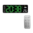 thumbnail image 4 of Reloj de pared LED, reloj de pared Digital portátil con Control remoto, reloj de mesa, Mini reloj para mesita de noche, sala de estar, mesita de noche Negro y verde, 4 of 8