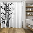 thumbnail image 1 of Black Bamboo Plant Shower Curtain Set for Bathroom,White Modern Minimalism Art Shower Curtains,Aesthetic Shower Curtain with 12 Hooks 72x72in,Waterproof Fabric, 1 of 6