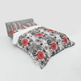 thumbnail image 3 of Ambesonne Grunge Bedding Set 3 Pcs, Mandala Rounds, Twin XL, Vermilion Black White, 3 of 3