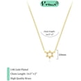 thumbnail image 4 of Tilga Gold Necklace for Women - 14K Gold Plated Dainty Italian Horn Star of David Butterfly Bow Sun Lotus Volleyball Baseball Cowboy Boots Necklace Jewelry Everyday for Women, 4 of 6