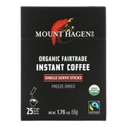 Mount Hagen Organic Fairtrade Instant Coffee, 25 Single Serve Sticks