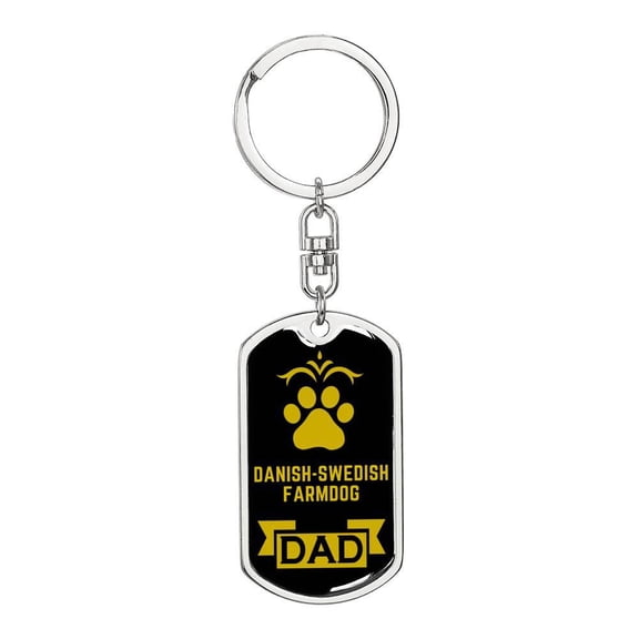 Danishswedish Farmdog Keychain Stainless Steel or 18k Gold