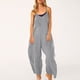 thumbnail image 4 of Gibobby Monos Holgados Mono sin mangas con cuello en V para mujer, informal, liso, de verano, con pierna ancha, pantalones con pechera, mono con botones y bolsillos con botone(Gris， XXL), 4 of 5