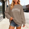 thumbnail image 2 of WEIWEN Los Angeles California Sweatshirt for Women Dressy Casual Long Sleeve Shirts for Women Oversized Tops Loose Fit Fall Workout Sweaters Women's Fashion Clothing Coffee, S, 2 of 4