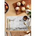 thumbnail image 2 of Placemats Set of 6, Cotton Linen Heat Table Mats Non-Slip Washable Retro Style White Brick Wall Placemat for Holiday Banquet Dining Kitchen Table Decor, 2 of 6