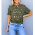thumbnail image 2 of Life is Better with My Boys Shirts for Women Mom Letters Graphic T Shirt Funny Short Sleeve Casual Mama Tops Tees, 2 of 3
