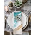 thumbnail image 3 of Hokiten Kitchen Dinner Napkins Set of 6 Teal Waves Coastal Cloth Napkins Reusable Washable Table Napkins for Weddings Cocktail Parties Holiday Table Decor 20x20 Inch, 3 of 8