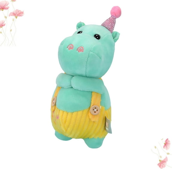 SHINYPASING Fuzzy Toy Pendant Hippo Doll Toy Keychain Light Green PP Cotton 1Pack