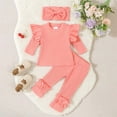 thumbnail image 2 of KPOPLK Velour Zip Up Hoodie and Jogger Pants Outfit Set Toddler to Big Kid(2-3 Years,P3-Pink), 2 of 5