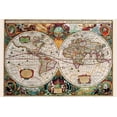 thumbnail image 2 of Hondius, Jodocus 18x13 White Modern Wood Framed Museum Art Print Titled - Stereographic Map of the World, 2 of 4